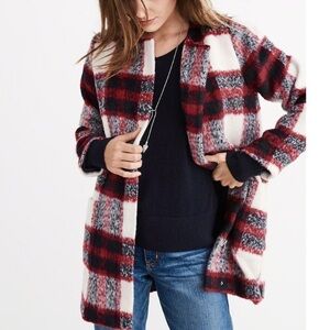 Abercrombie & Fitch Coat Women’s XS Red Plaid Wool Blend Preppy Winter